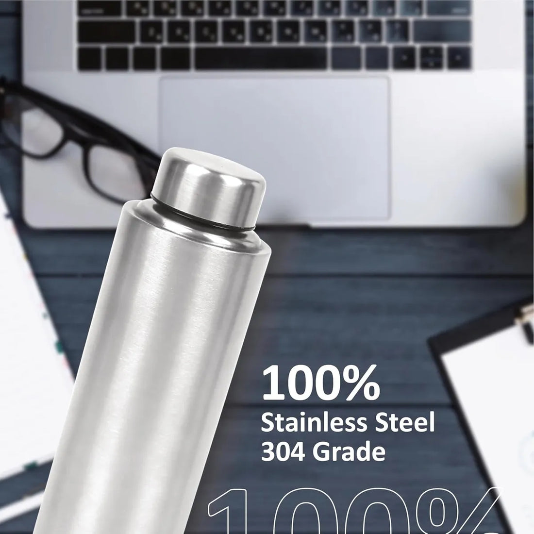 Silver 1000 Stainless Steel Water Bottle, 950 ml Each 100% Leak Proof (Pack Of 1)